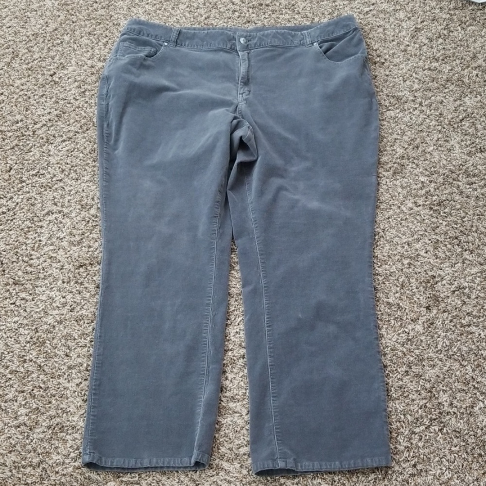 Lane Bryant Gray Corduroy Pants Plus Size 28
